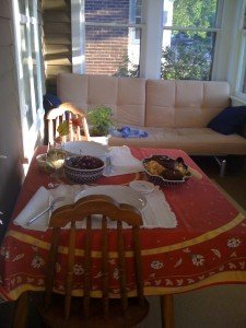 IMG_0604 A true Saturday morning to look forward to on our porch. The good life.