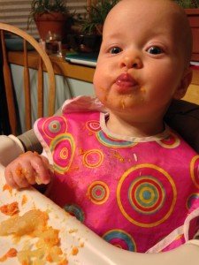 ...but oh so good!  Ella Mae likes sweet potatoes and apples.