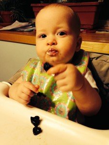 Ella pinches EVERYTHING! even prunes! (though this was the night that she came down with the stomach flu. Hasn't liked prunes since...)